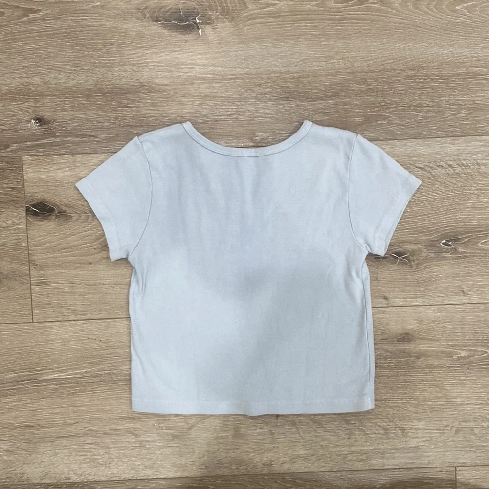 BRANDY MELVILLE Light Blue Crop Top - Picture 4 of 6
